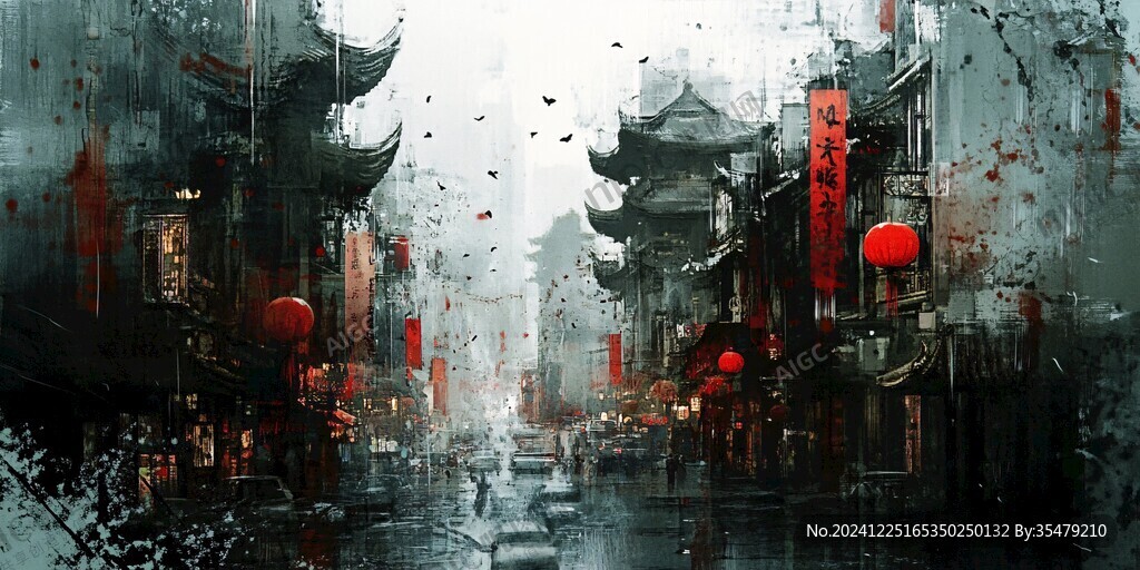 水墨伞街道