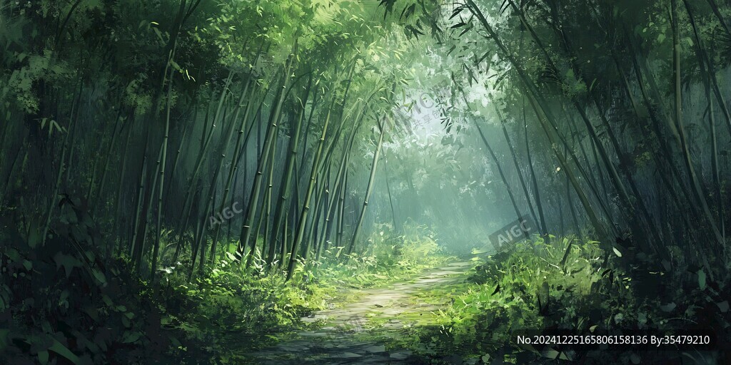 唯美竹林小路