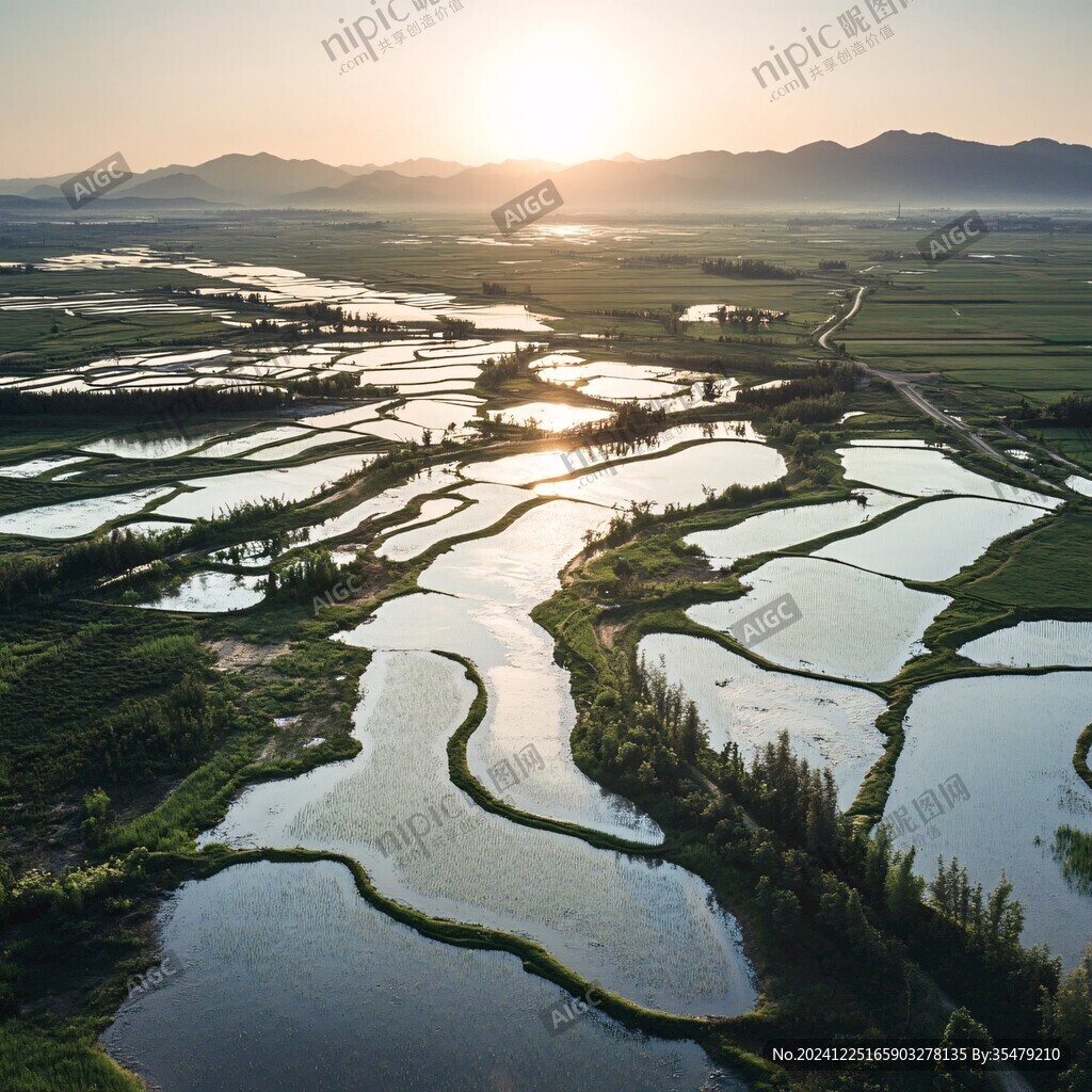 航拍海峰湿地