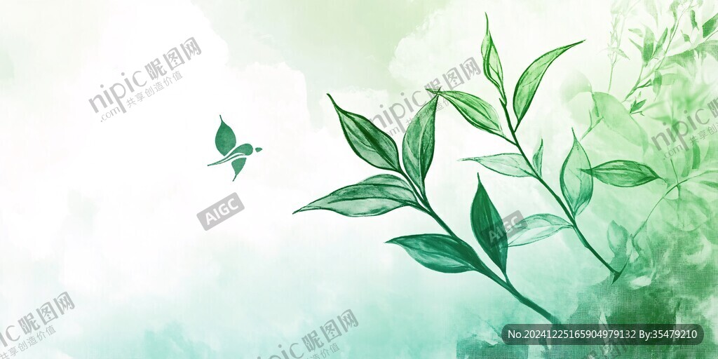 绿蝴蝶装饰画