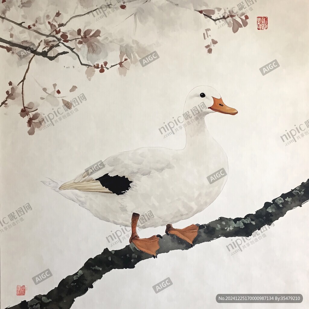 卤鸭手绘挂画