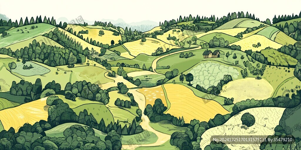 梯田插画