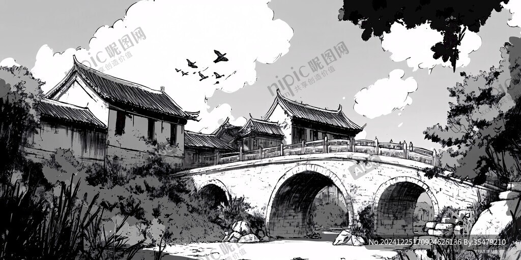 场景线稿
