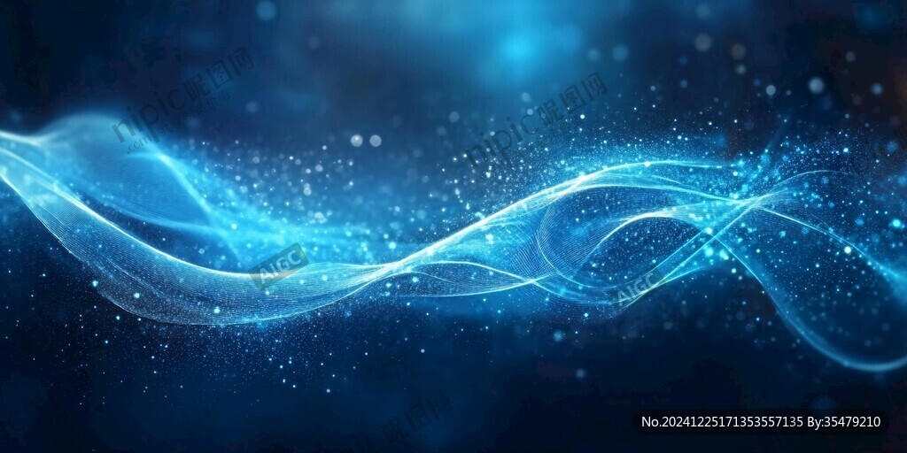 蓝色弯曲唯美科技