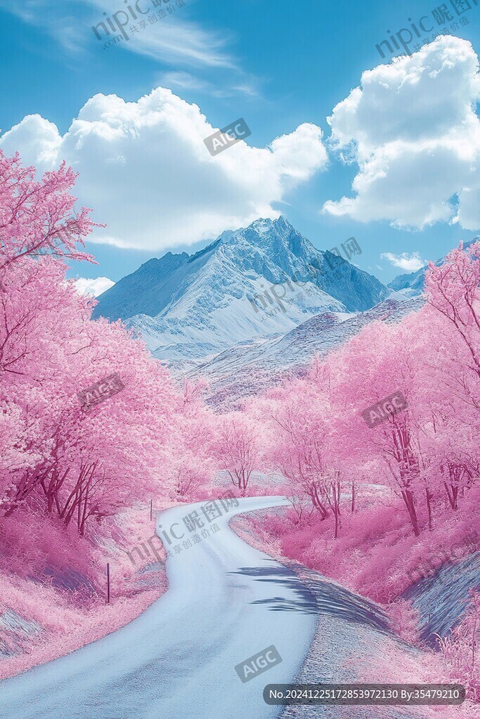 粉色的奇幻风景