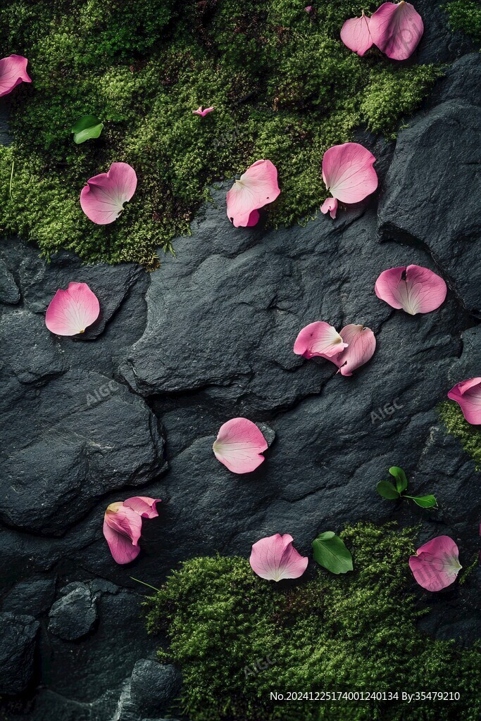 石板上花瓣