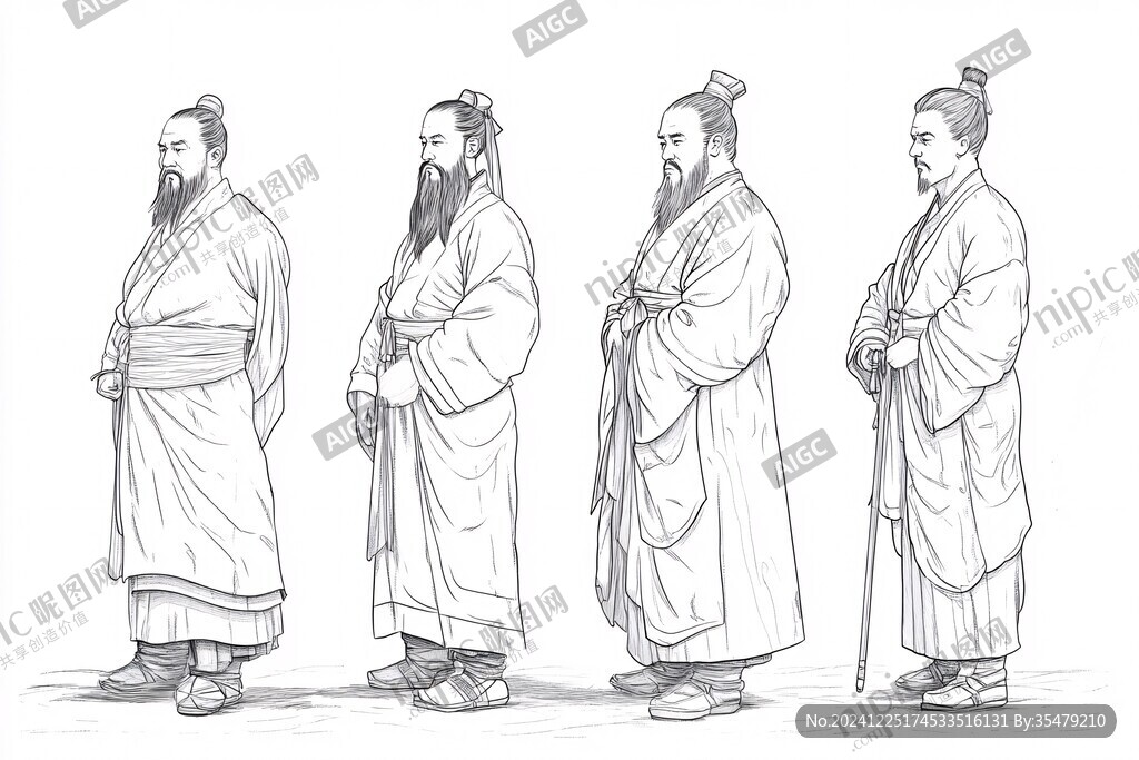 古装人物线稿