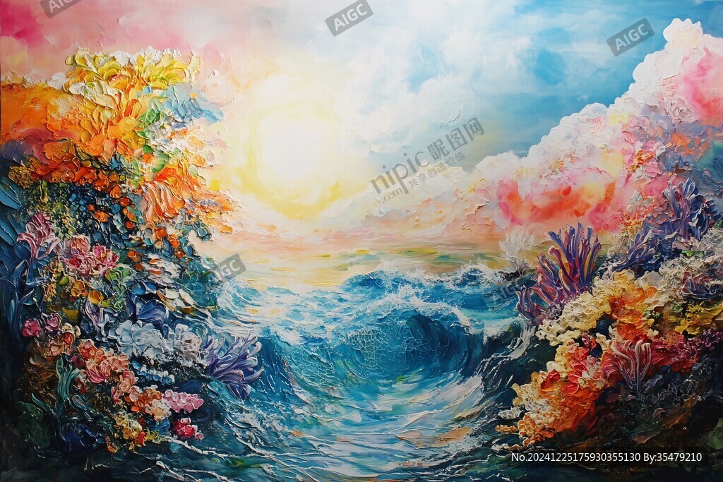油画海洋