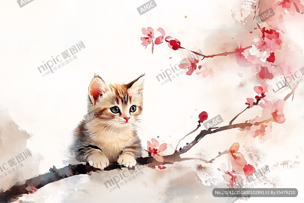 春季手绘猫咪