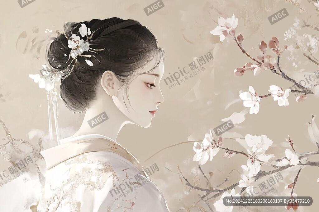 汉服美女插画
