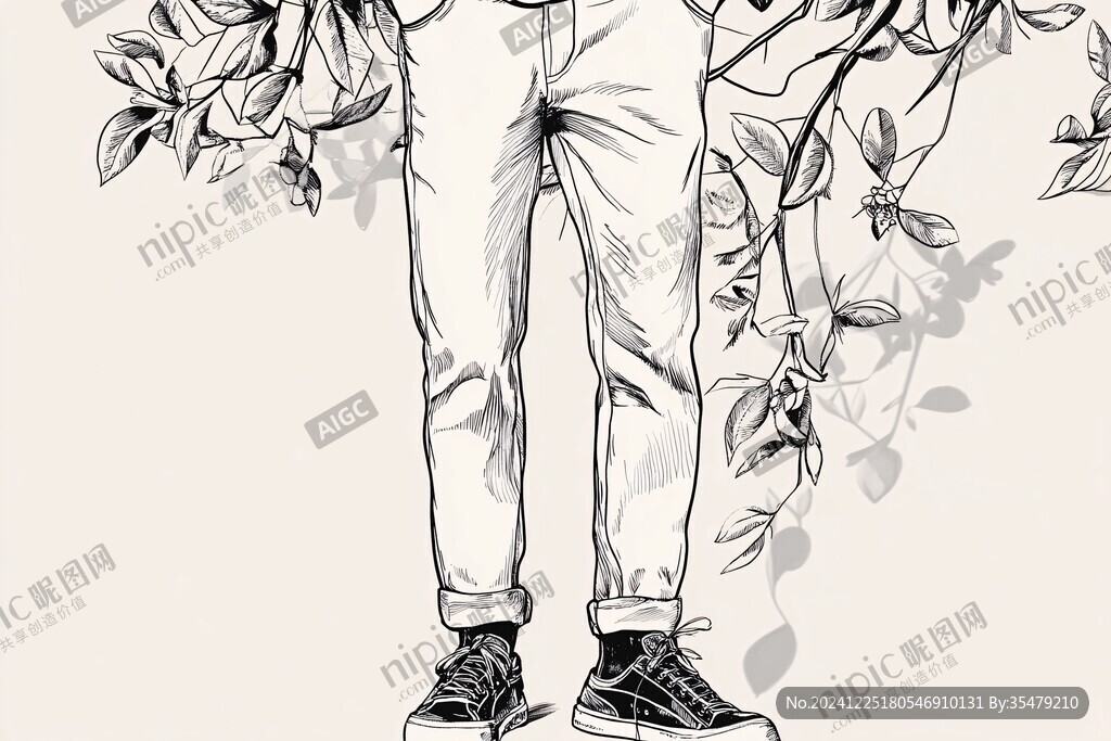 手绘男生插画