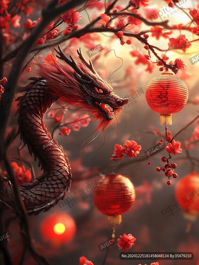 插画龙年插画