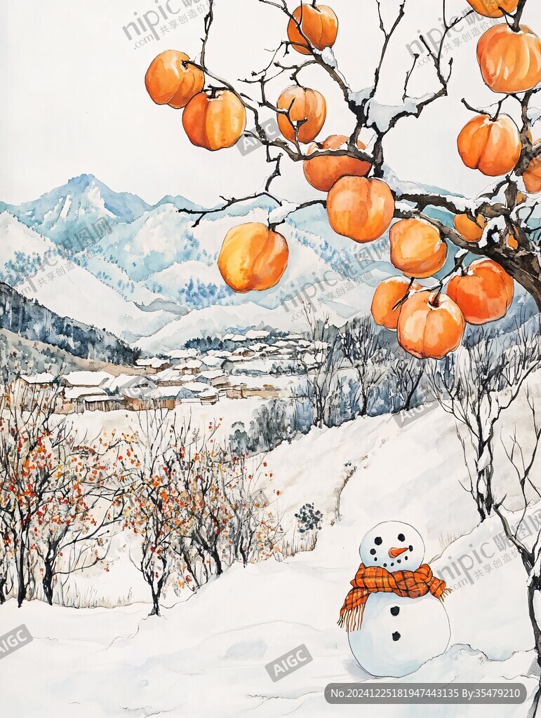 雪乡插画