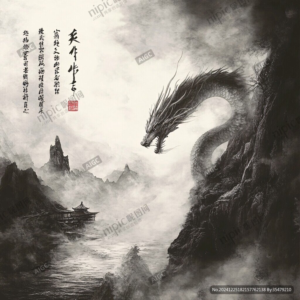 水墨龙背景