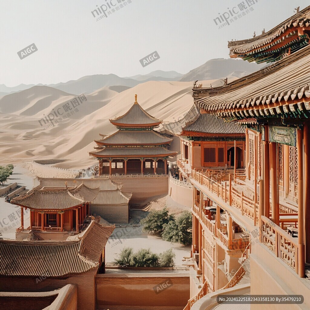 俯拍月牙泉