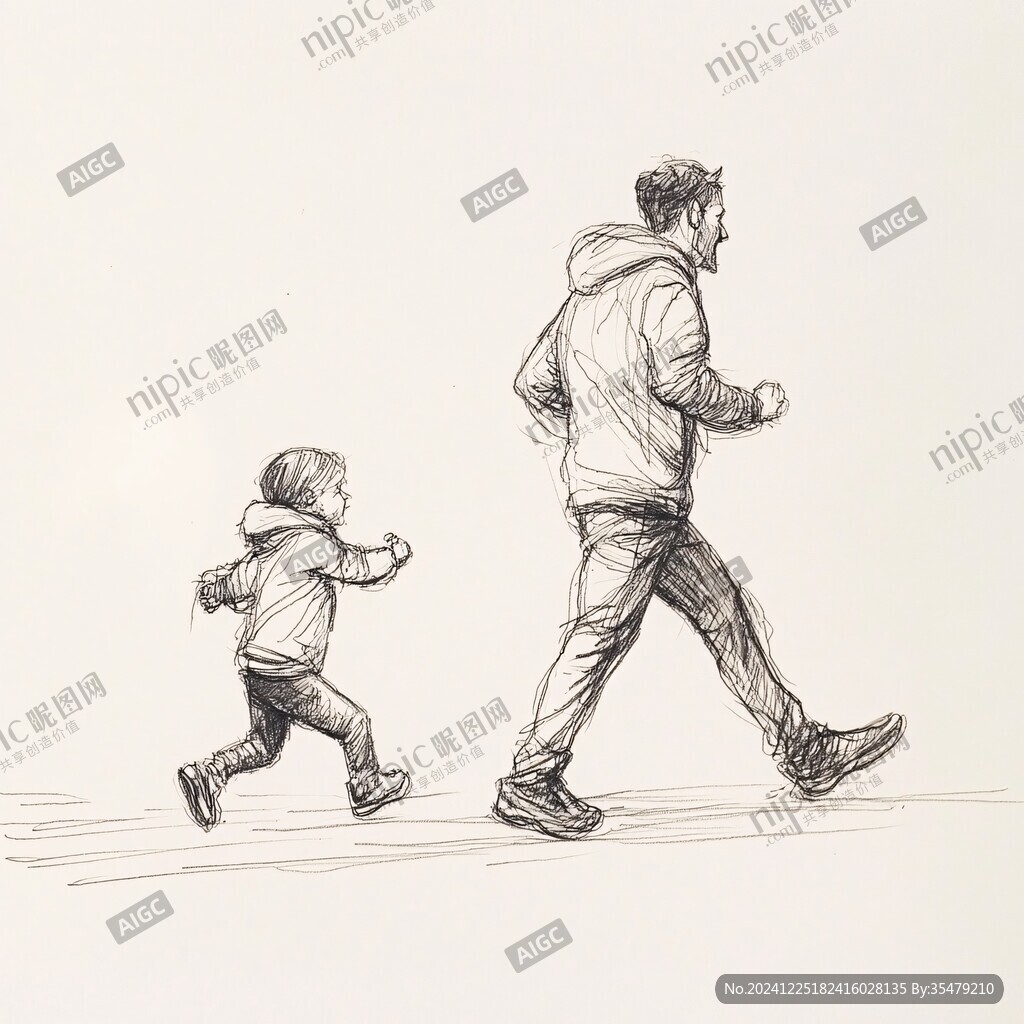 奔跑手绘
