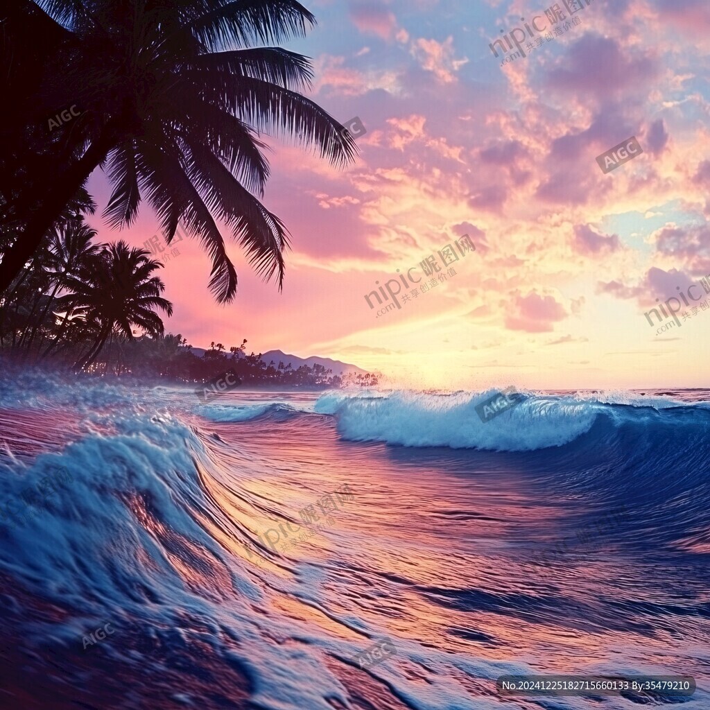 唯美韵律自然海边背景