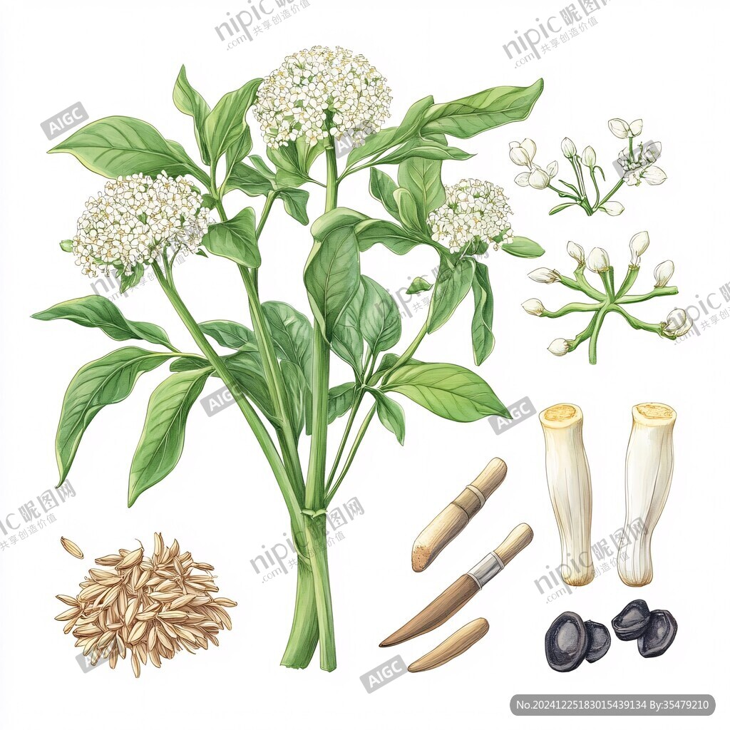 中药白芷插画