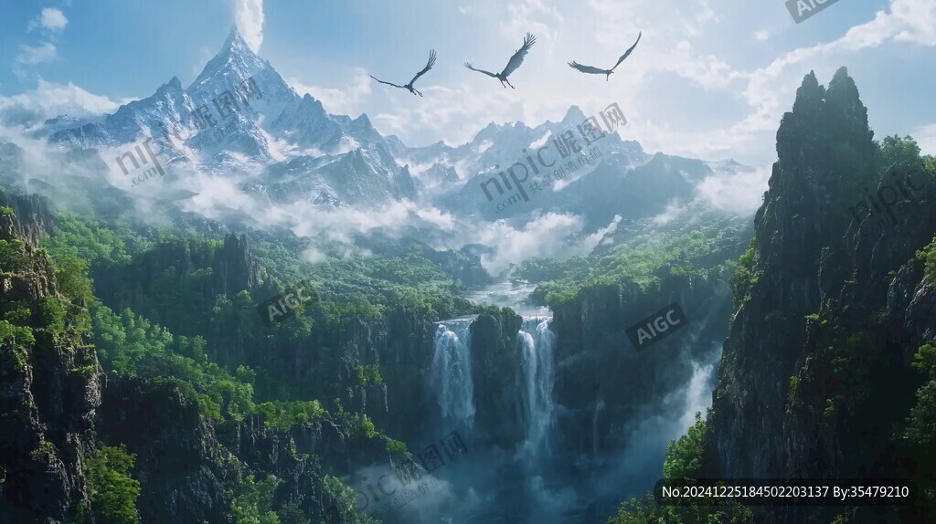 3d渲染山水画