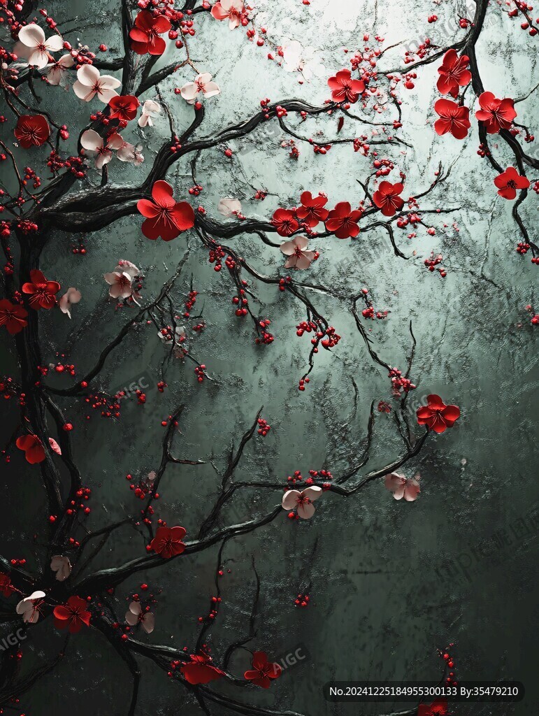 唯美梅花背景图