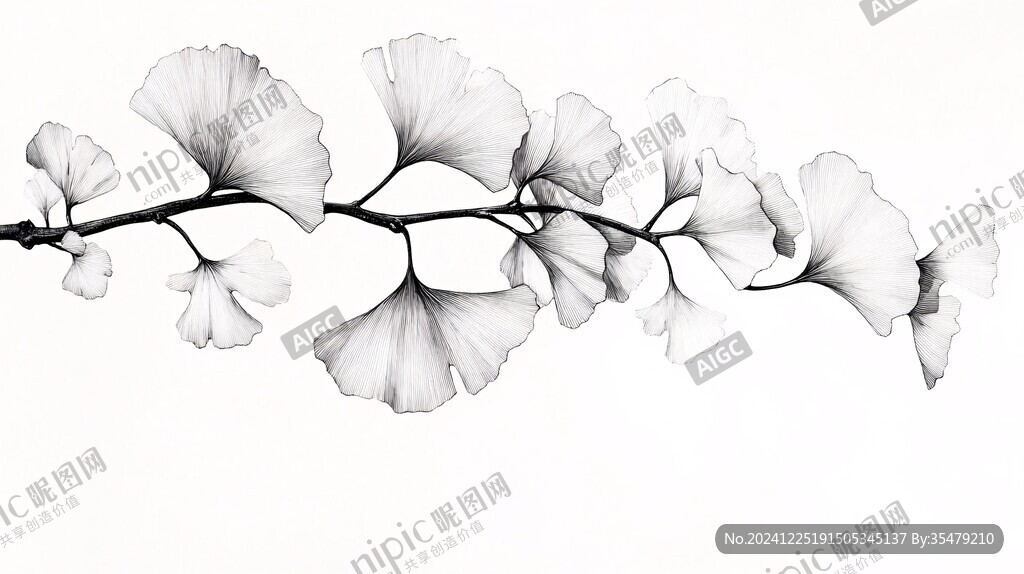 手绘花卉手绘银杏