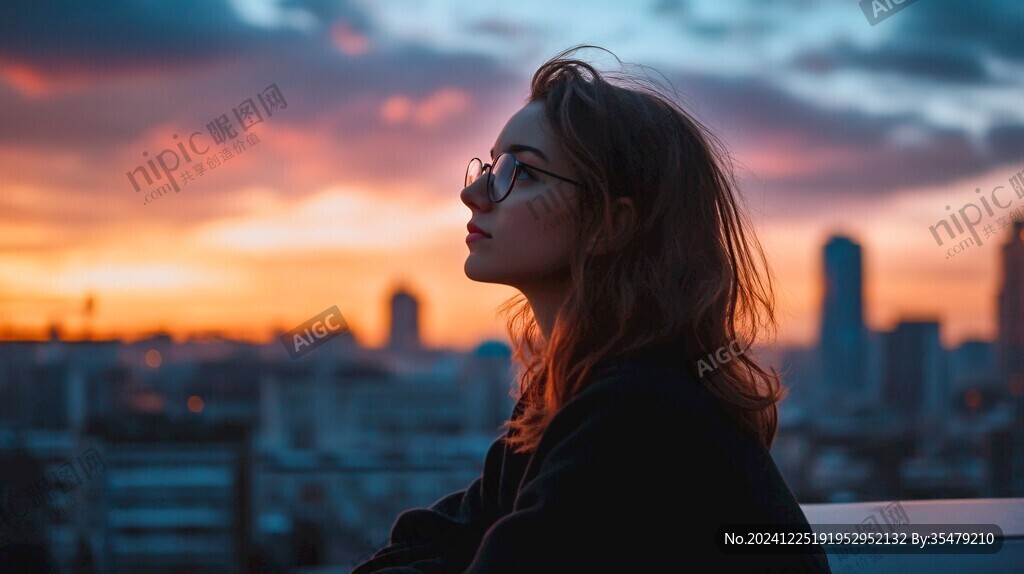 夕阳下的天台