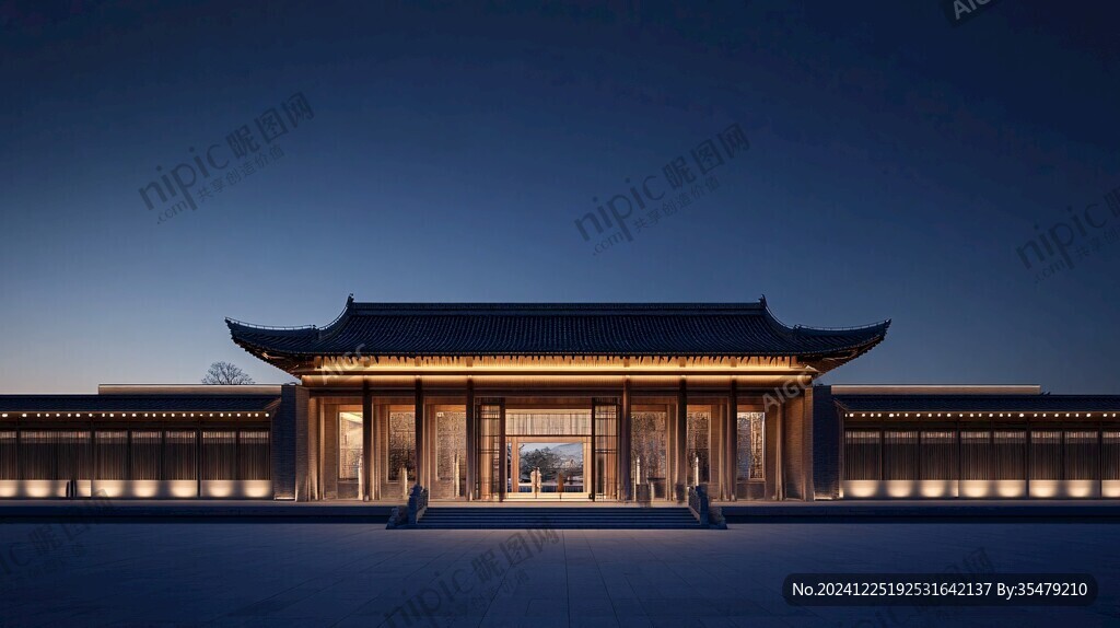 古建夜景效果