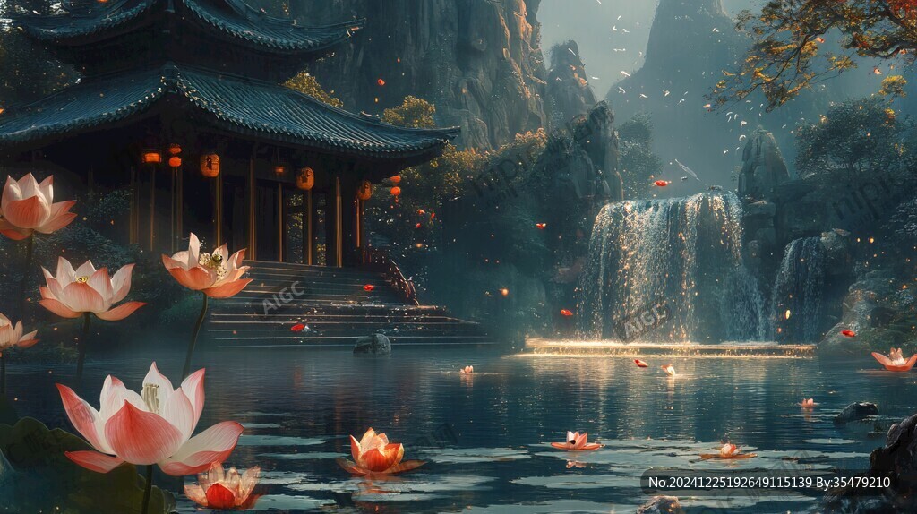 山水楼阁雅致意境风