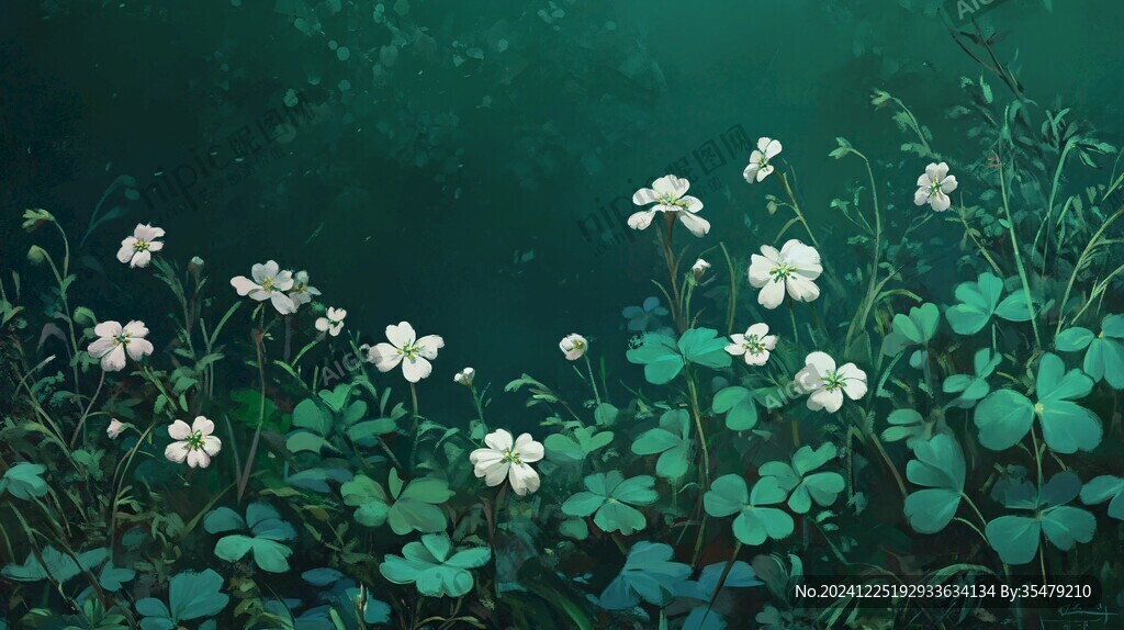 酢浆草插画
