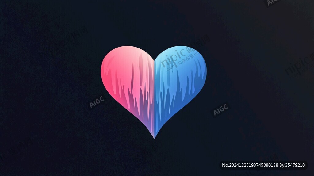 渐变爱心logo设计