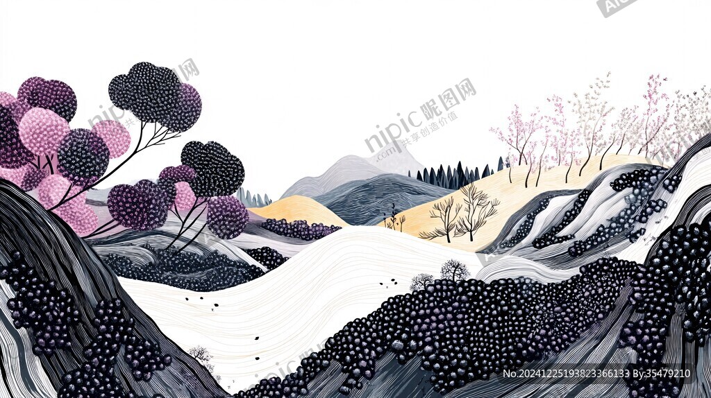 桑葚包装插画