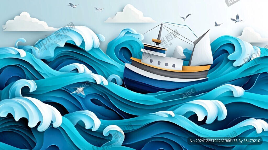 乘风破浪包装插画