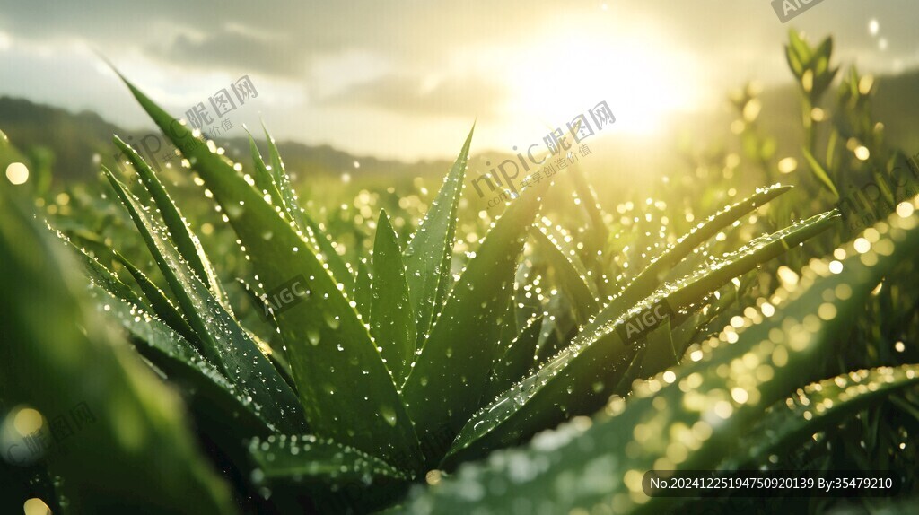 阳光草地露珠