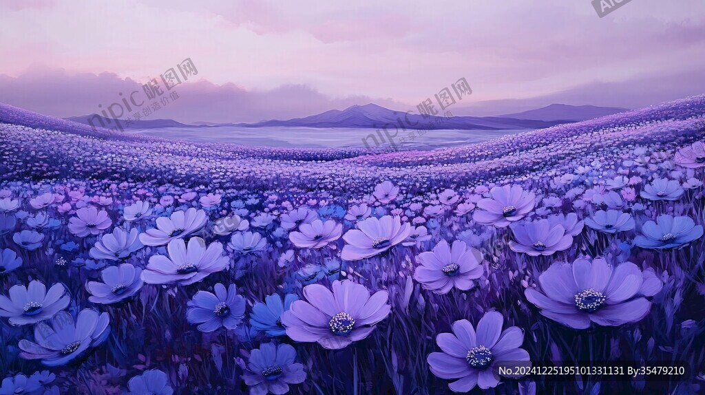 唯美梦幻花田场景
