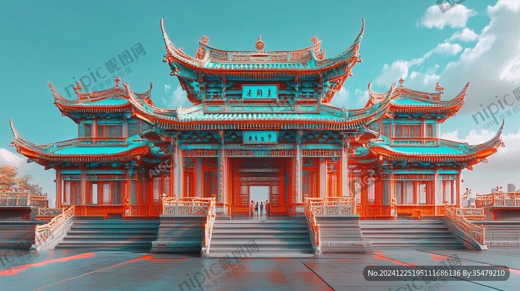 宫殿楼阁仙境仙人大殿