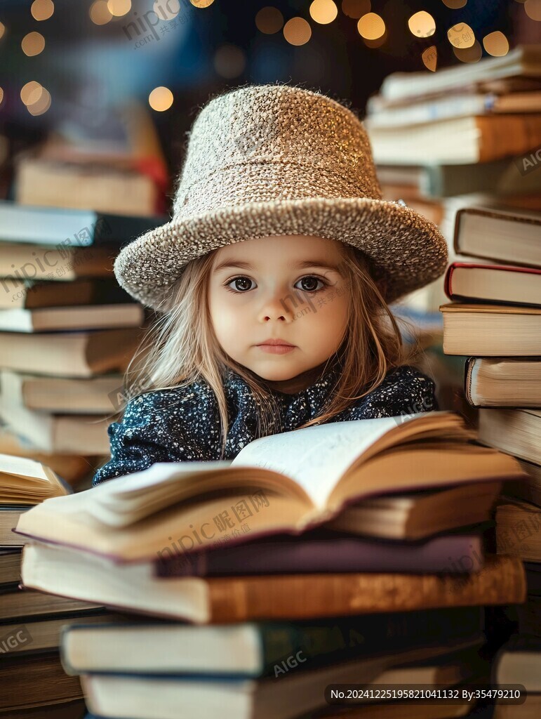 查找书籍的小孩