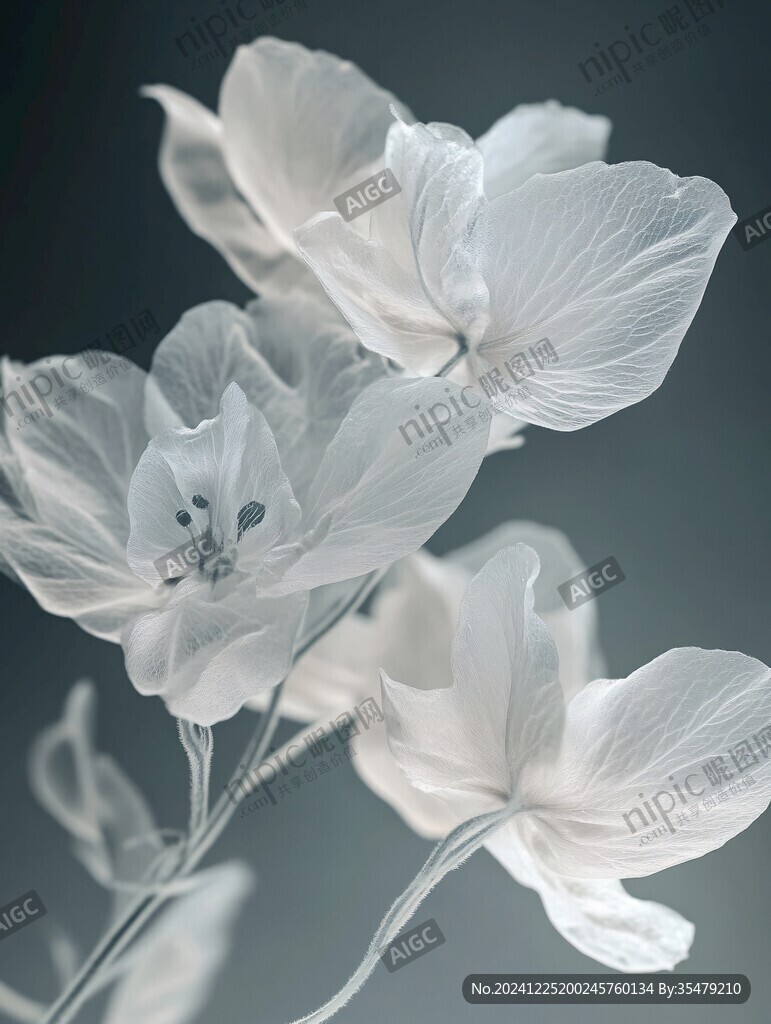 光影白色花朵