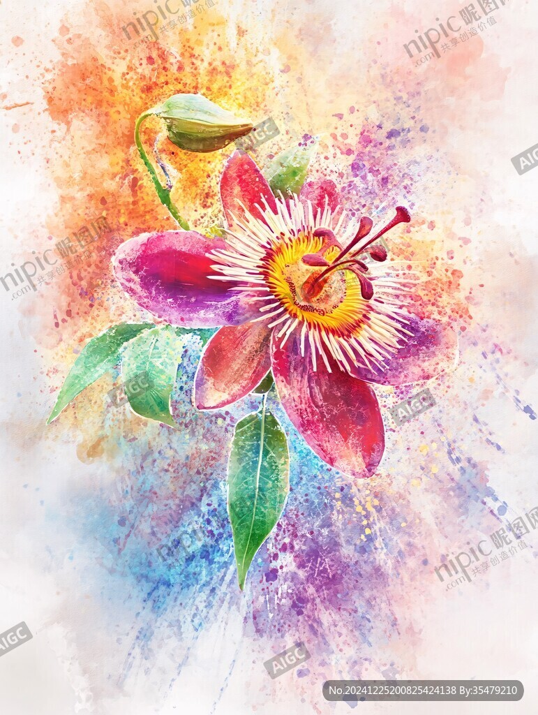 水彩花卉简约装饰画