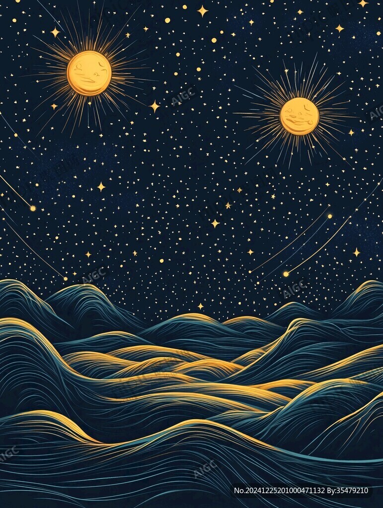 抽象写意星辰大海地产