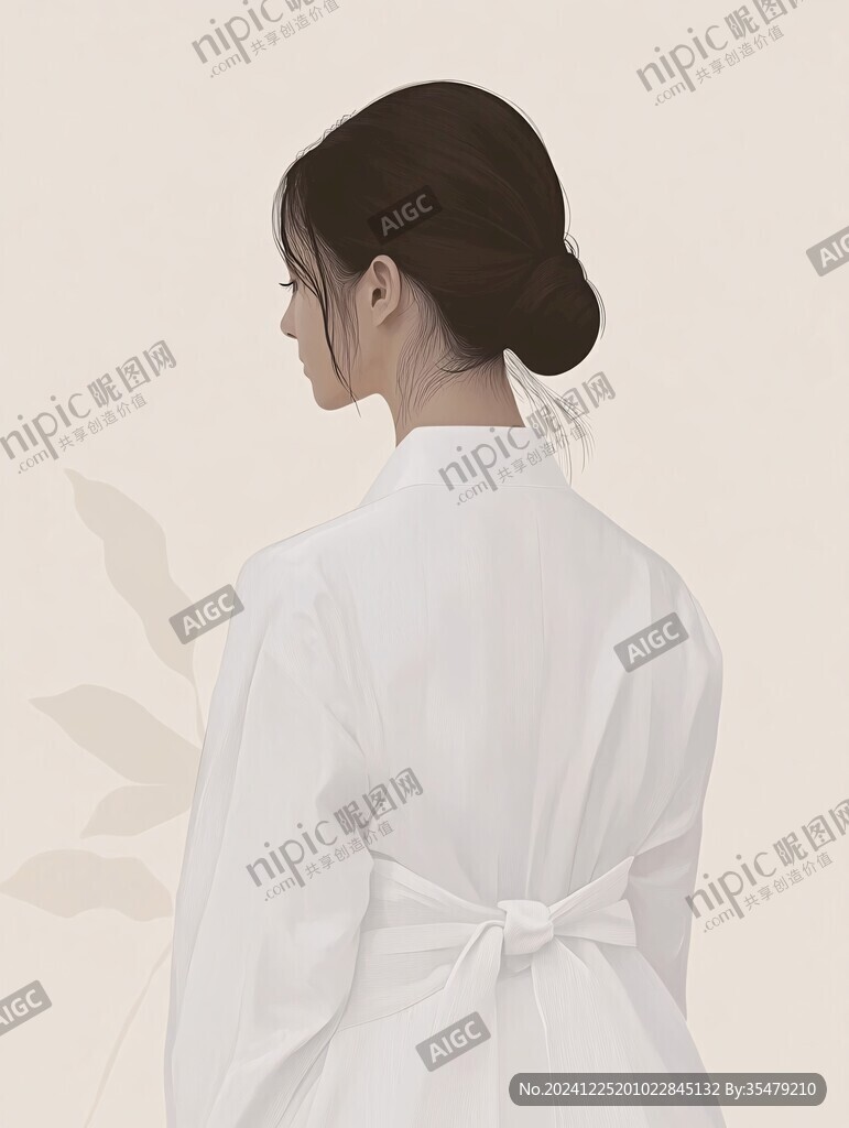 新中式背影女孩