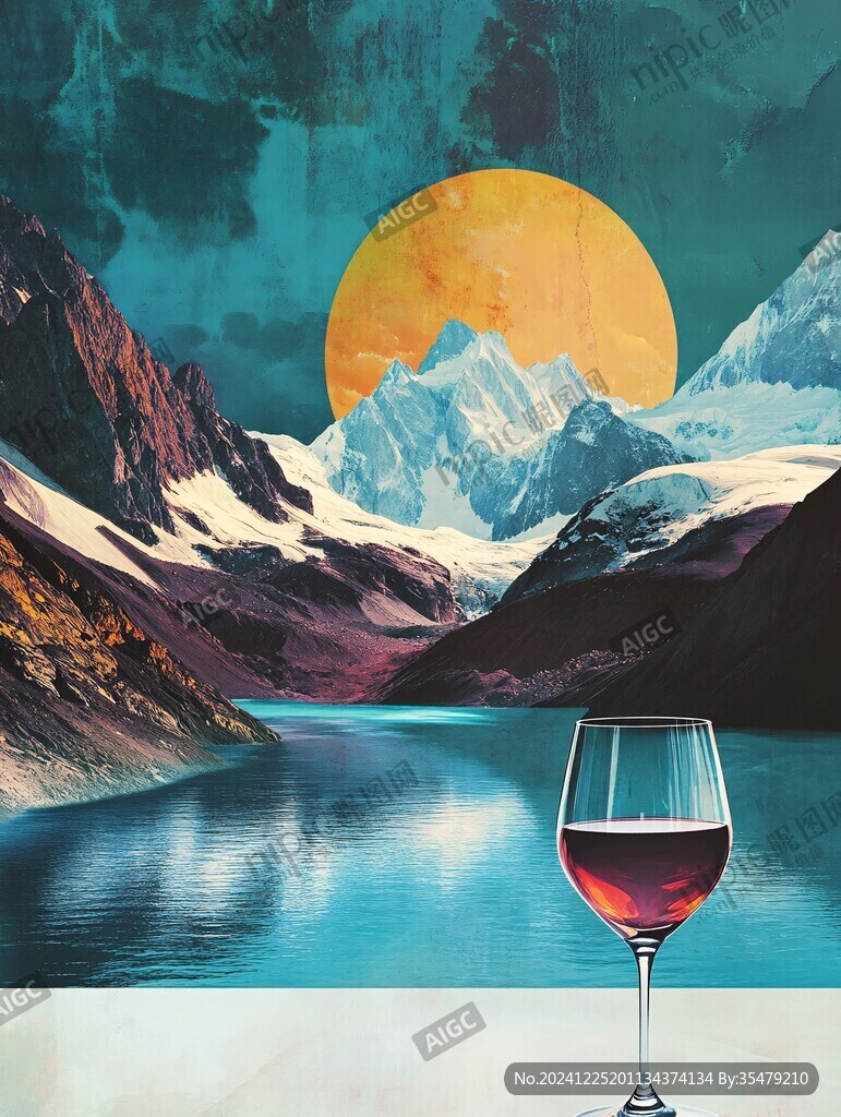 山景湖景质感海报