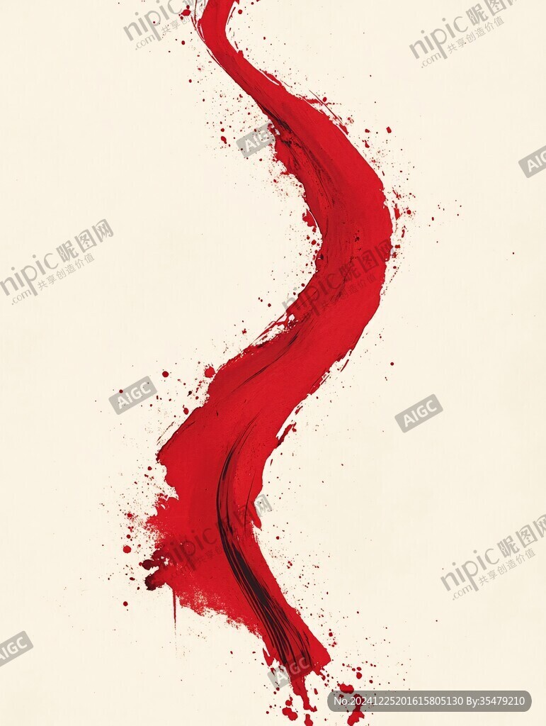 水墨晕染酒红色炫彩