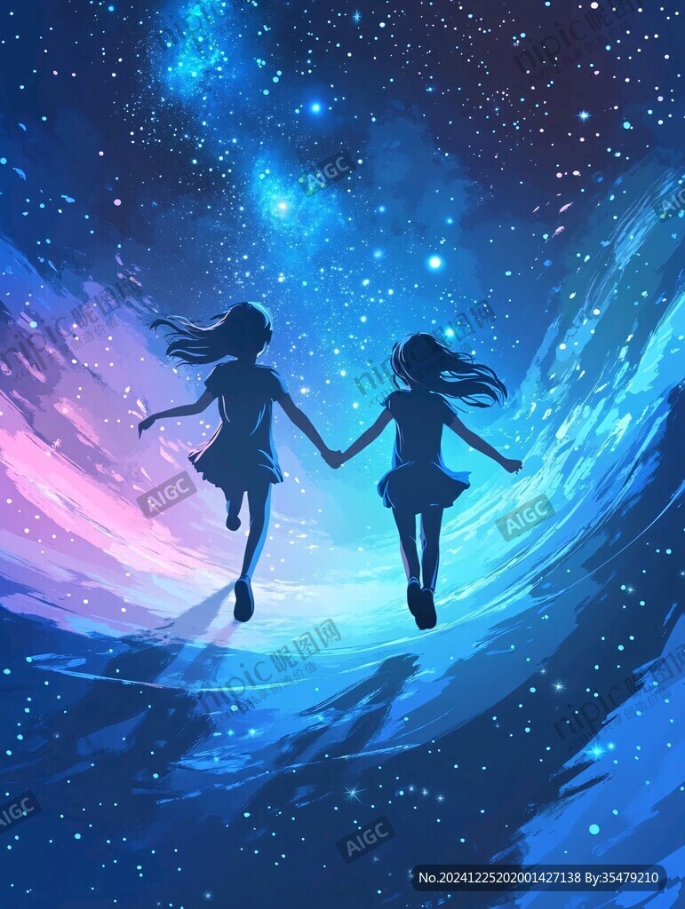 星辰大海女孩背影