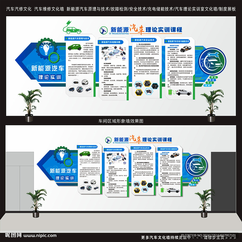 新能源汽车理论实训室汽修文化墙