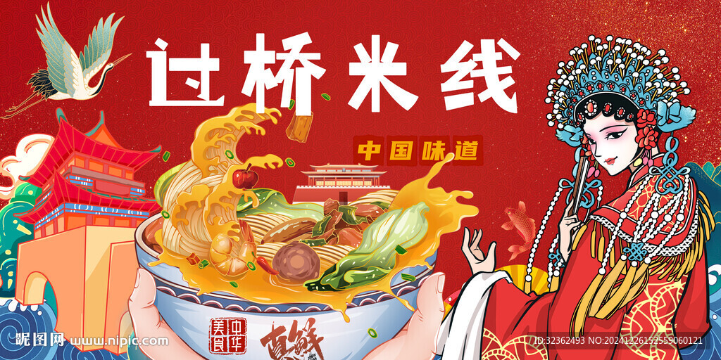 过桥米线背景墙