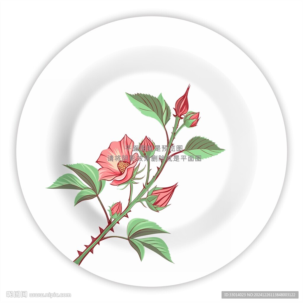 洛神花玫瑰陶瓷花纸