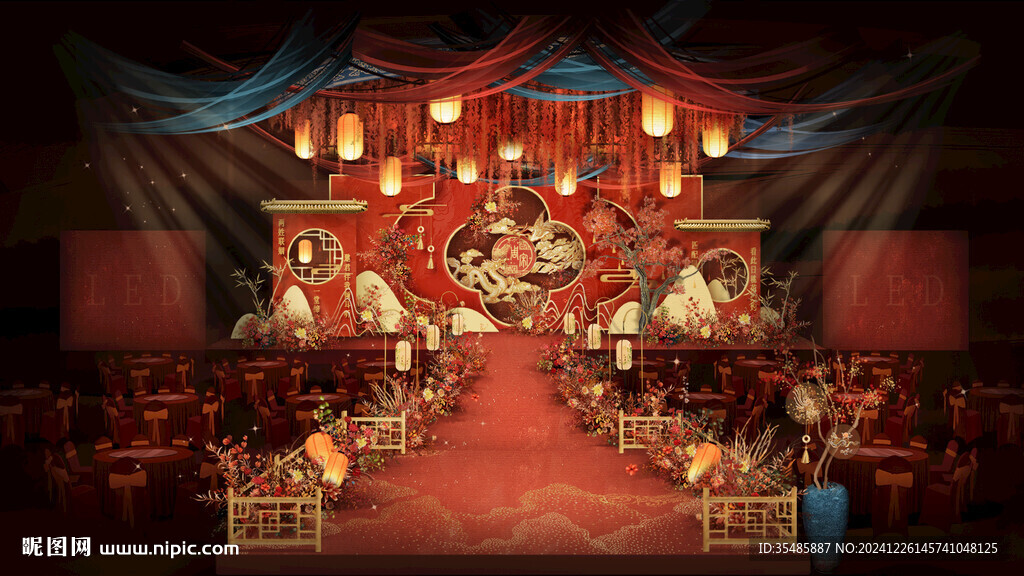 中式婚礼背景