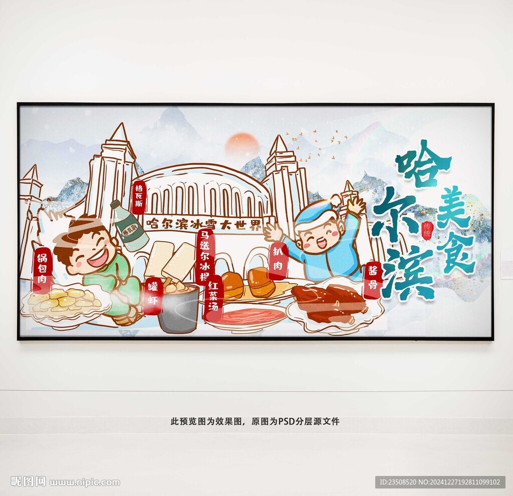 哈尔滨美食展板
