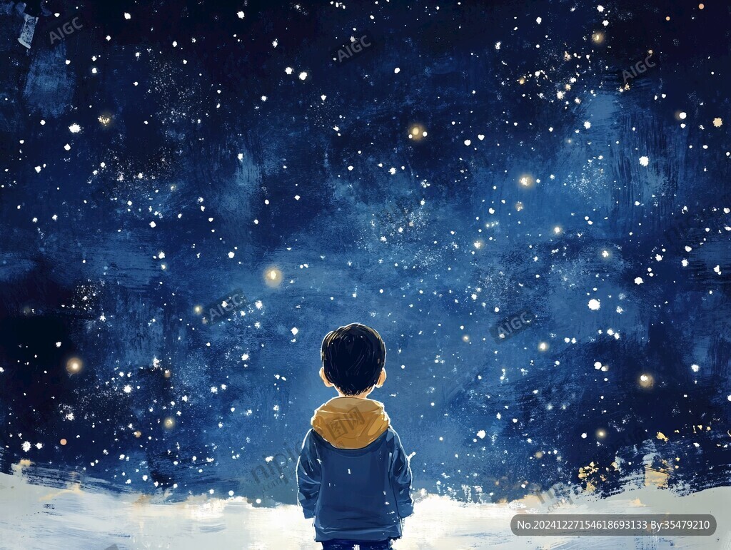 星辰大海男孩背影