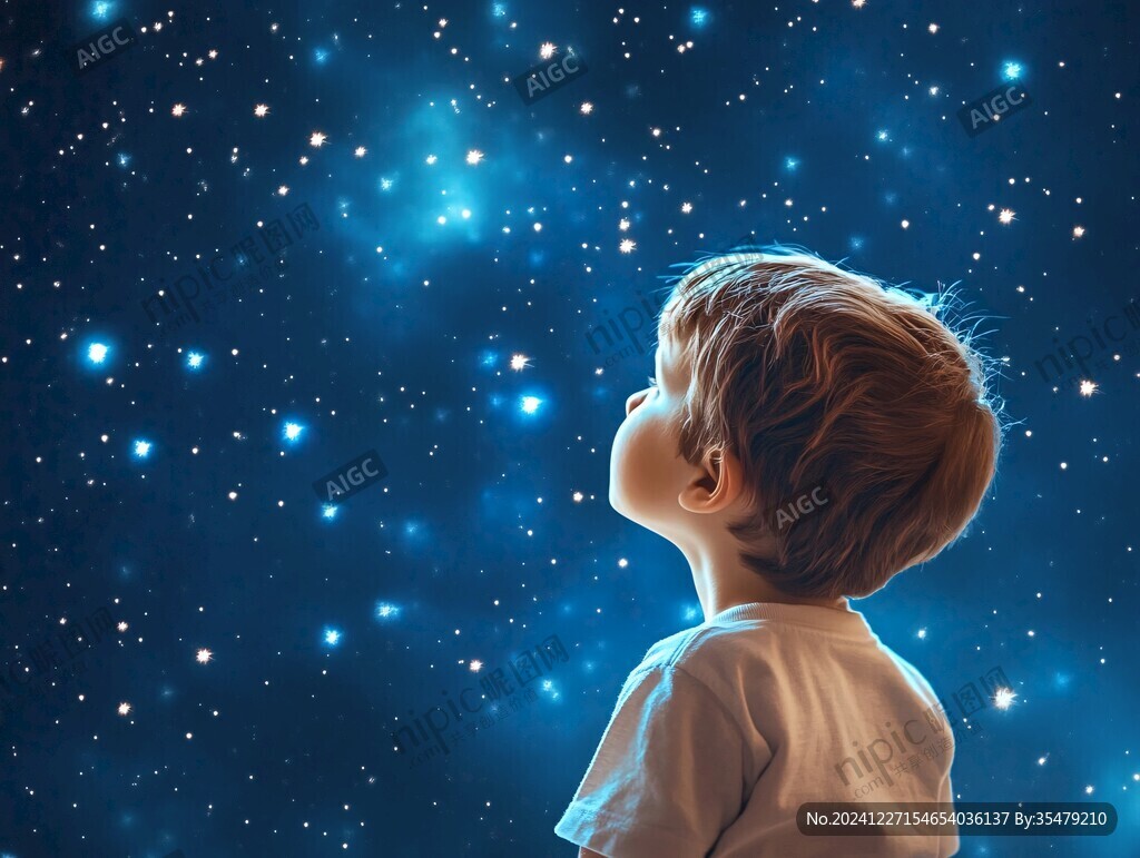 星辰大海男孩背影
